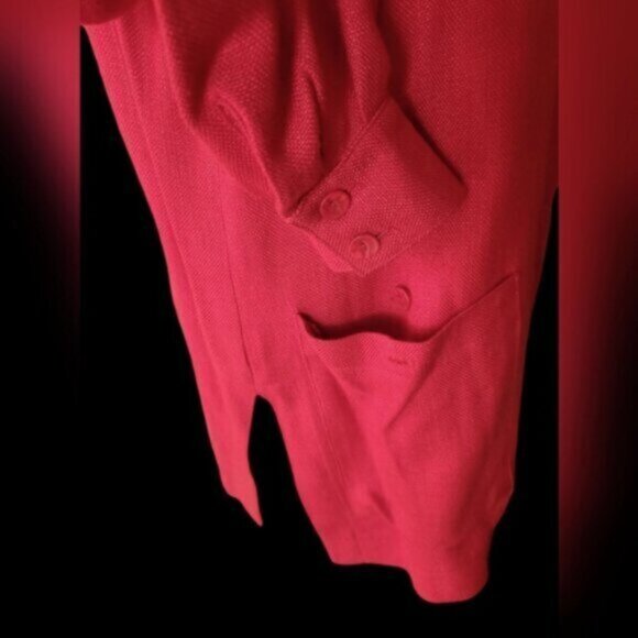 Red Linen Blend Over Shirt Women’s Sz Medium - Picture 10 of 12